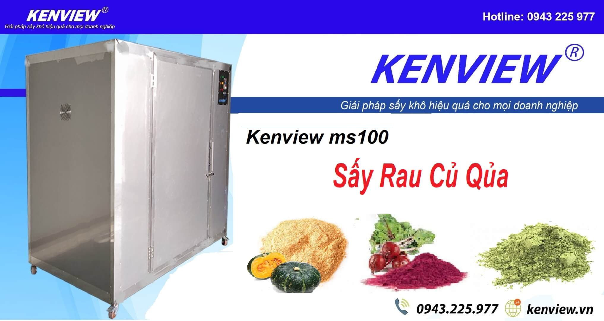 Kenview ms 100 sấy bột rau củ quả